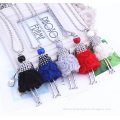 Silver Cute Girl Chain Necklace Long Design Sweater Necklace